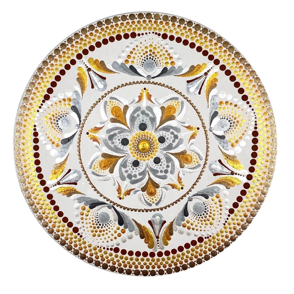 SOLD Original fine artwork- hand painted Mandala- art wall